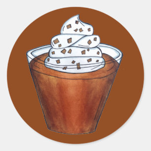 Sticker Rond Beurre-écossais Pudding Crème à hanches Alimentati