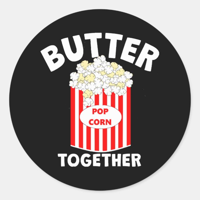 Sticker Rond BEURRE Ensemble Film Popcorn (Devant)
