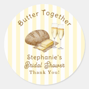 Sticker Rond Beurre Ensemble Pain et Beurre Shower de Mariage
