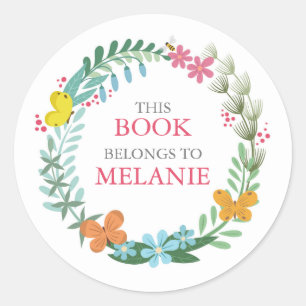 Sticker Rond Beurre floral Colorful Wreath Stick Plaque