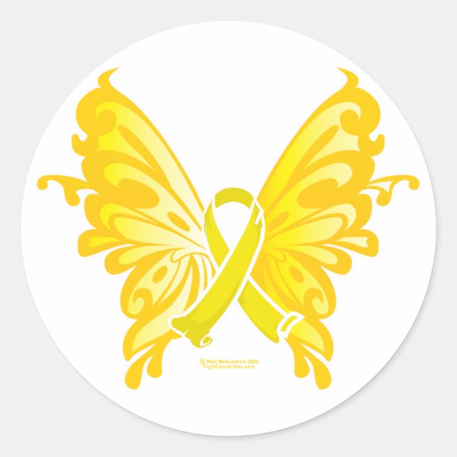 Sticker Rond Beurre-ruban pour la prévention du suicide (Devant)