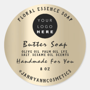 Sticker Rond Beurre Soap Cosmétiques Custom Logo Modern