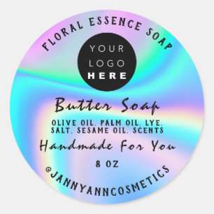 Sticker Rond Beurre Soap Cosmétiques Holographique fait main Lo