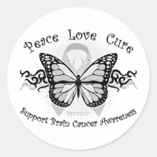 Sticker Rond Beurre Tribal du Cancer du Cerveau