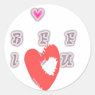 Sticker Rond BFF. Best Friends Forever : I Love You Art Print