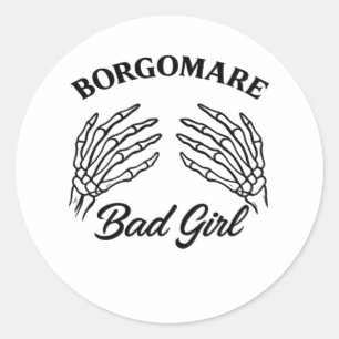 Sticker Rond Bgm Bad Girl - Skeleton Heart Mains