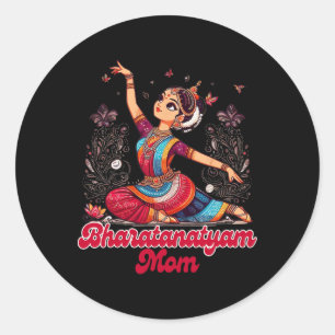 Sticker Rond Bharatanatyam Danseur Indien Bharatanatyam