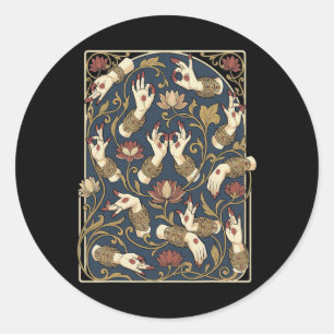 Sticker Rond Bharatanatyam Kathak et Odissi Danse Classique Ind