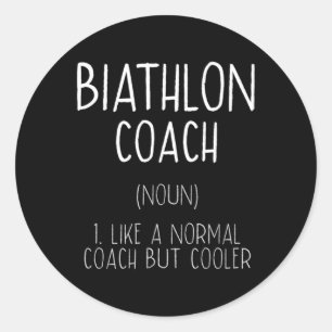 Sticker Rond Biathlon Coach Définition Funny Biathlète Humour 1
