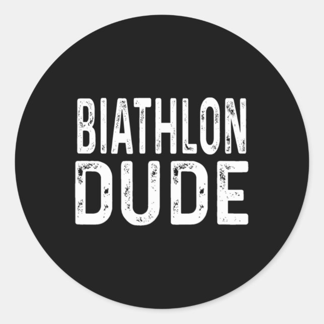 Sticker Rond Biathlon Dude détendu Sprint Poursuit Relay Trac (Devant)