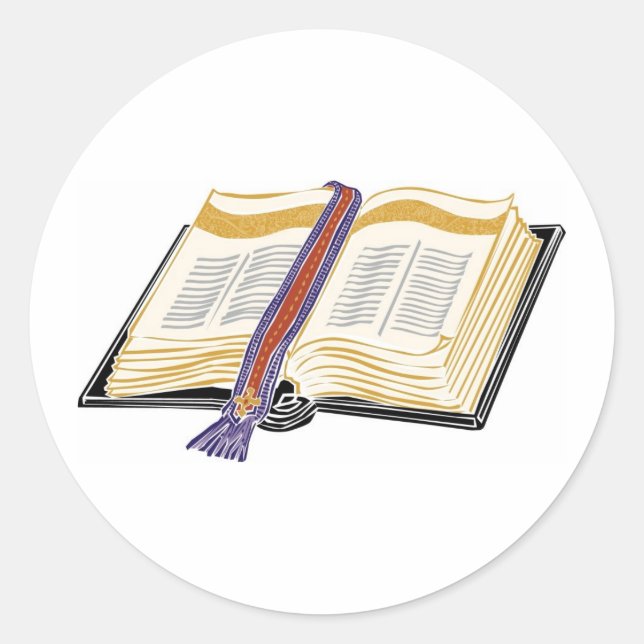 Sticker Rond Bible avec Signet tissé (Devant)