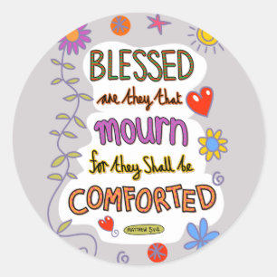 Sticker Rond Bible chrétienne Verse Écriture Texte Doodle