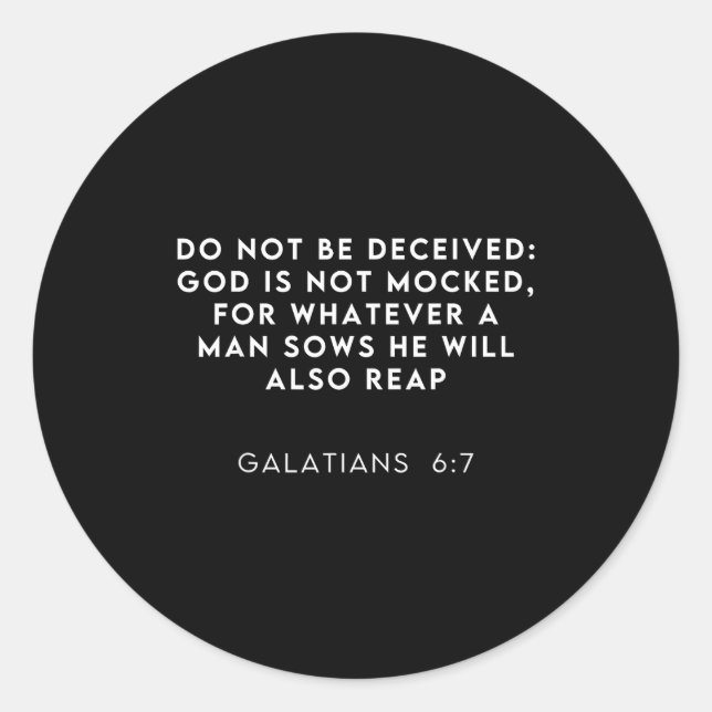 Sticker Rond Bible Verse Galatian 6_7 Funny Meme Viral Christia (Devant)