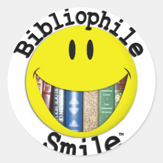 Sticker Rond Bibliophile Smile