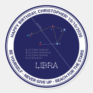 Sticker Rond Bibliothèque de constellation zodiaque