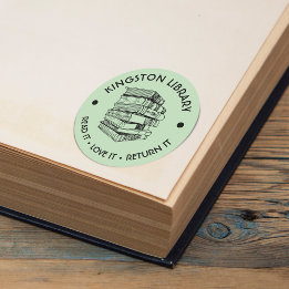 Sticker Rond Bibliothèque de ville Lire l'amour le rendre Perso