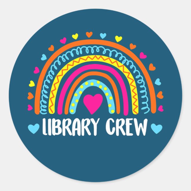 Sticker Rond Bibliothèque Équipement Bibliothécaire Enseignant  (Devant)