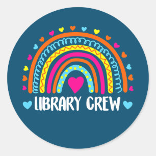 Sticker Rond Bibliothèque Équipement Bibliothécaire Enseignant
