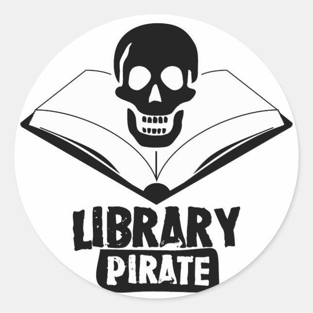 Sticker Rond Bibliothèque Pirate (Devant)