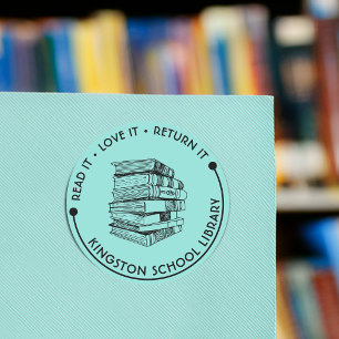 Sticker Rond Bibliothèque Scolaire Lisez-le, Adorez-le, Rendez-
