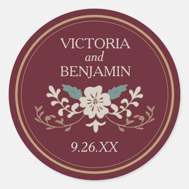 Sticker Rond Bibliothèque vintage (Devant)