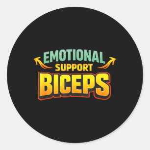 Sticker Rond Biceps de soutien émotionnel humour drôle de frère