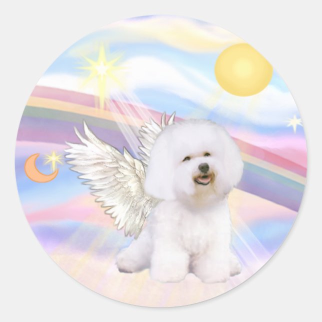 Sticker Rond Bichon Frise Angel (Devant)