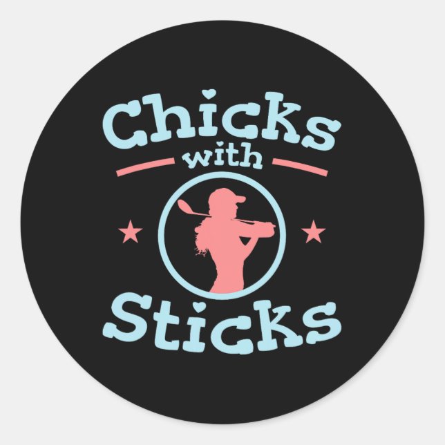 Sticker Rond Bicks Avec Bâtons Golf Club Femmes (Devant)