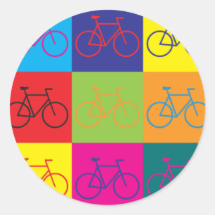 Sticker Rond Bicyclage Pop Art