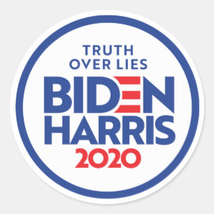 Sticker Rond BIDEN HARRIS 2020 : La vérité sur les mensonges
