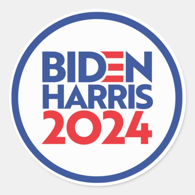 STICKER ROND BIDEN HARRIS 2024 (Devant)