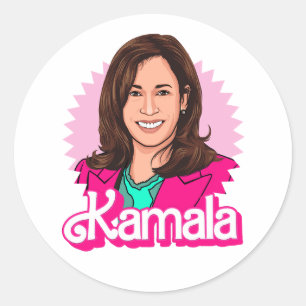 Sticker Rond Biden Harris 2024 en rose