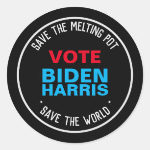 Sticker Rond Biden Harris 2024 Sauvez Le Pot De Fonte