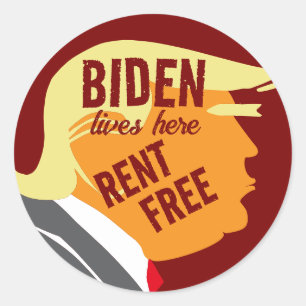 Sticker Rond Biden vit dans la tête de Trump