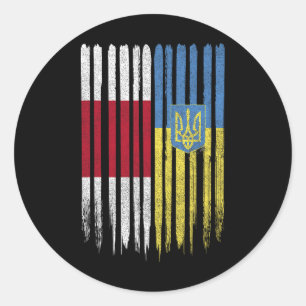 Sticker Rond Biélorussie Ukraine Biélorusse Ukrainien Drapeau
