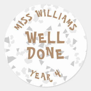 Sticker Rond Bien Fait Encouragement Des Enseignants Personnali