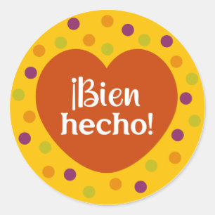 Sticker Rond Bien Hecho Récompense étudiante espagnole