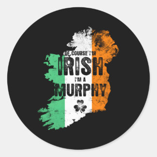 Sticker Rond Bien Sûr Je Suis Irlandais Murphy Heritage Pride P