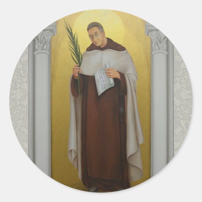 Sticker Rond Bienheureux Titus Brandsma Carmelite Saints Prêtre (Devant)