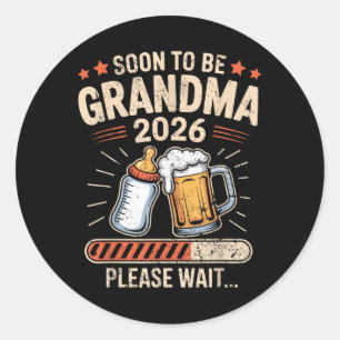 Sticker Rond Bientôt Être Grand-Mère Est 2026 Faire-part bébé T