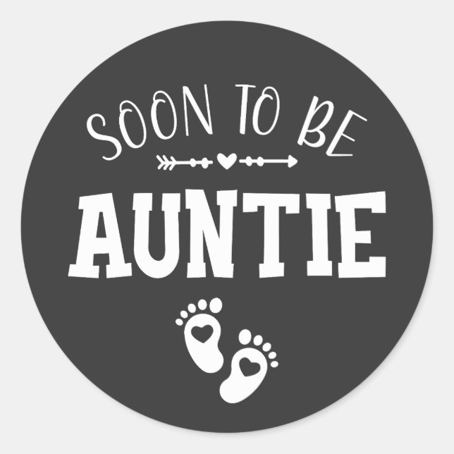 Sticker Rond Bientôt être la tante promue à la tante (Devant)