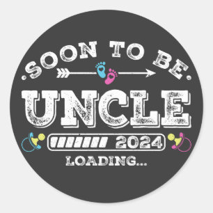 Sticker Rond Bientôt être Oncle 2024 Chargement