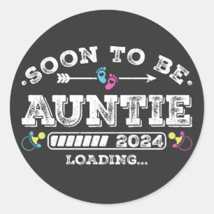 Sticker Rond Bientôt être Tante 2024 Chargement