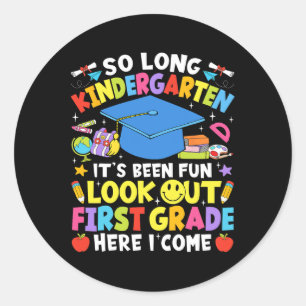 Sticker Rond Bientôt la fin de la maternelle, diplômé, première