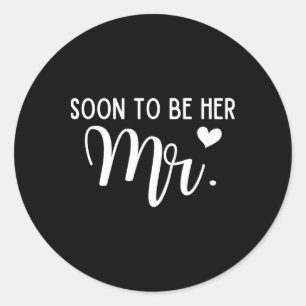Sticker Rond Bientôt les futurs mariés et mariées couples assor