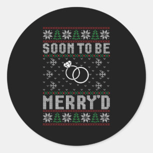 Sticker Rond Bientôt Marié Merryd Christmas Bride Groom Co