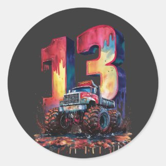 Sticker Rond Bienvenue 13 ans Monstrous Truck Legend Commence.
