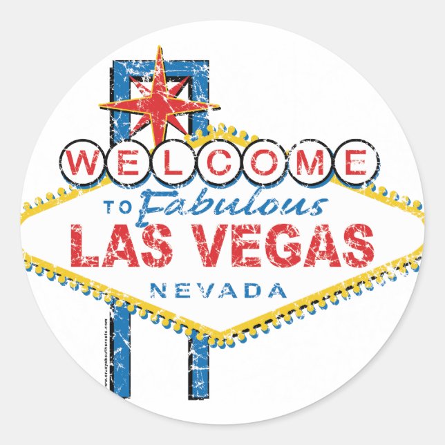 Sticker Rond Bienvenue à Fabulous Las Vegas (Devant)
