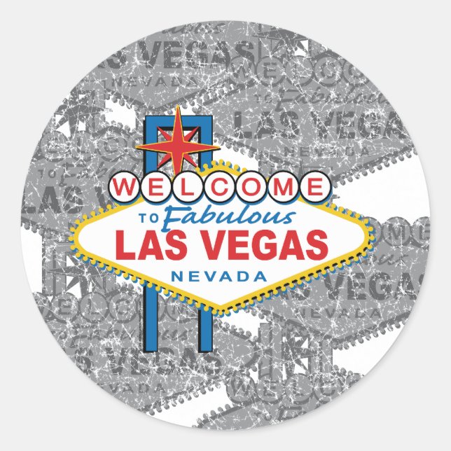 Sticker Rond Bienvenue à Fabulous Las Vegas (Devant)
