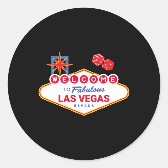 Sticker Rond Bienvenue À Fabulous Las Vegas Vegas Vegas Trip La (Devant)